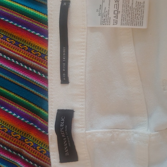 Banana Republic Women's Premium Denim Mid Rise Skinny Jeans, White, Size 31 - Picture 10 of 12